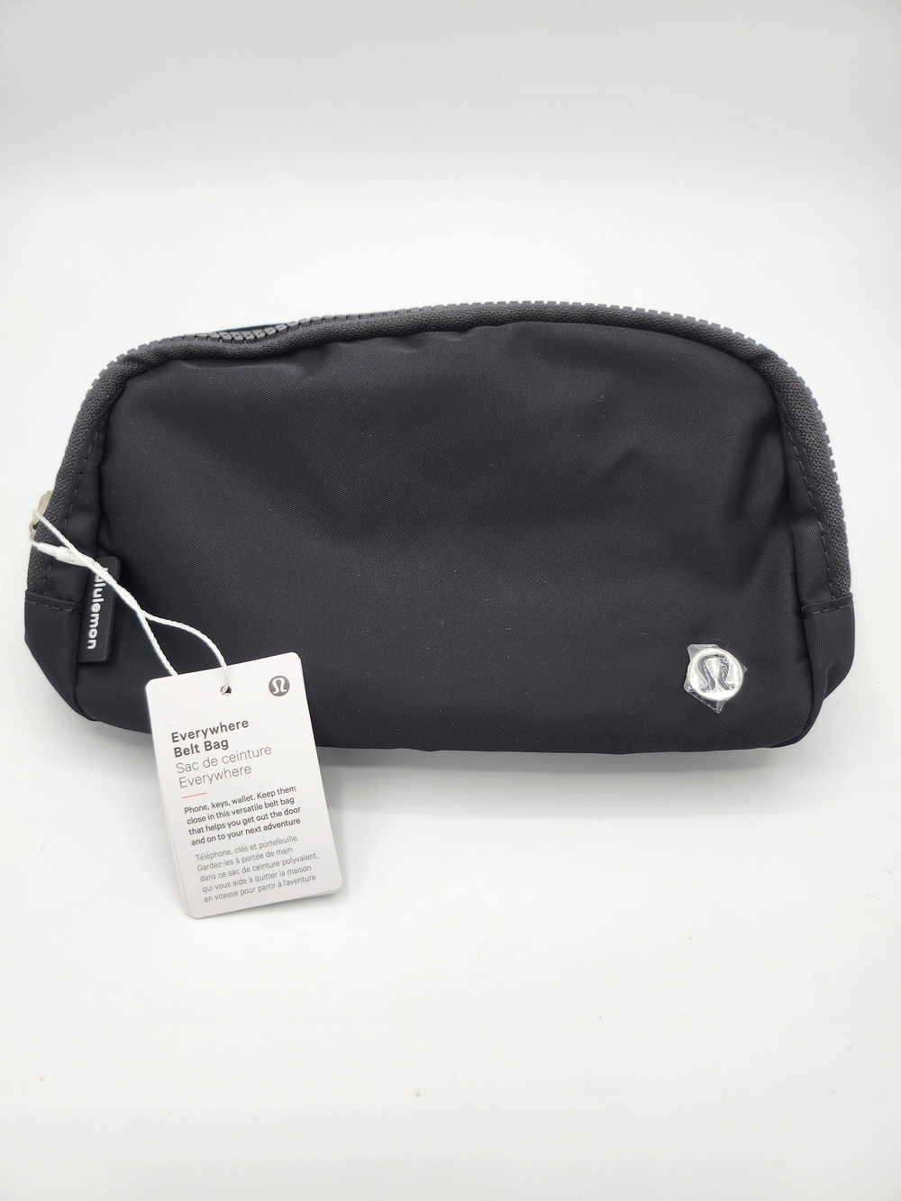 lululemon Everywhere Belt Bag 1L - Black W/Silver Logo NWT